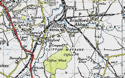 Old map of Clifton Maybank in 1945