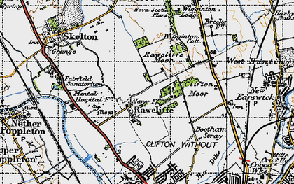 Old map of Clifton Moor in 1947