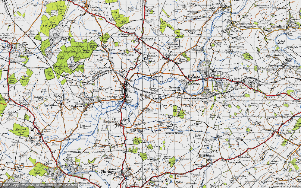 Old Map of Clifton Reynes, 1946 in 1946