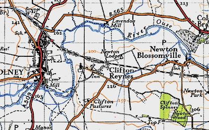 Old map of Clifton Reynes in 1946