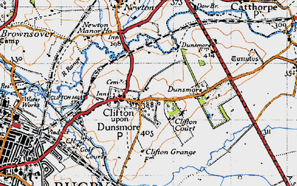 Old map of Clifton upon Dunsmore in 1946