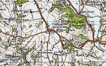 Old map of Clifton upon Teme in 1947