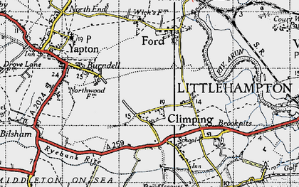 Old map of Climping in 1945