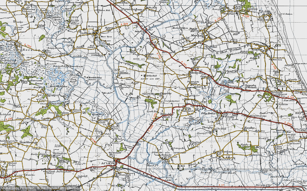 Old Map of Clippesby, 1945 in 1945