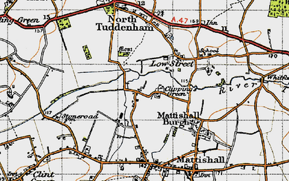 Old map of Clippings Green in 1946