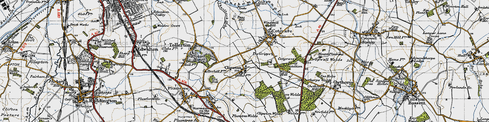 Old map of Clipston in 1946