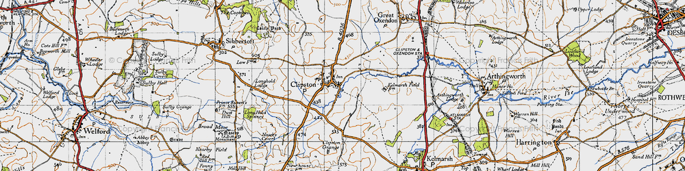 Old map of Clipston in 1946