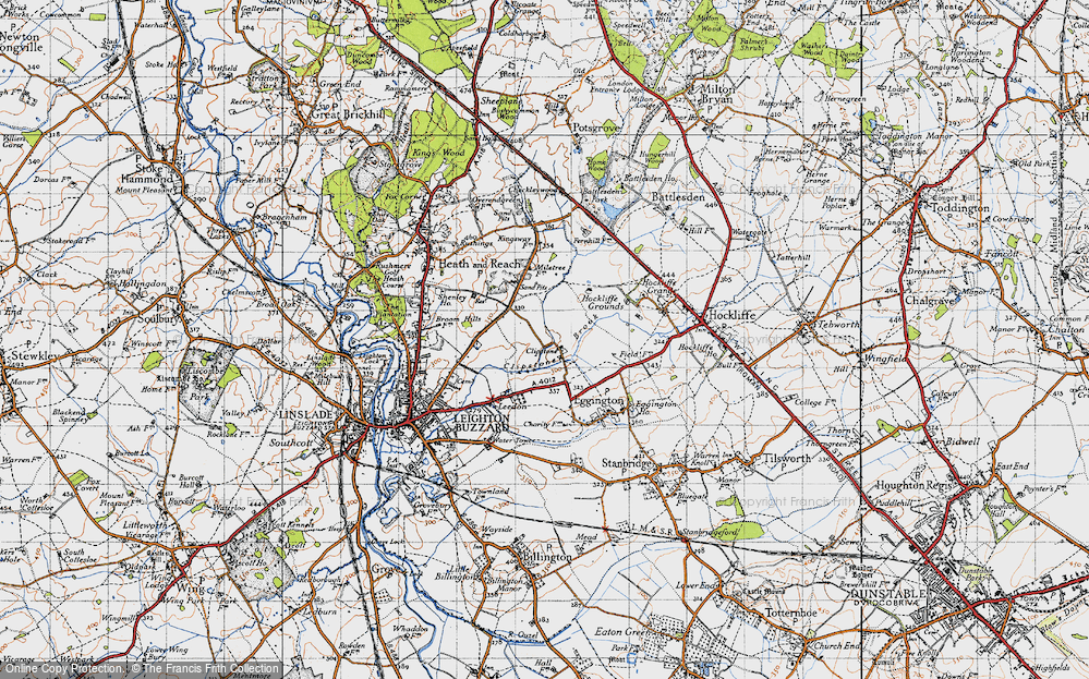 Old Map of Historic Map covering Leighton Buzzard Railway in 1946