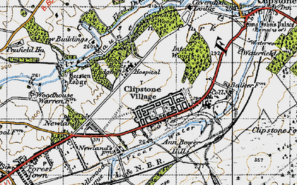 Old map of Clipstone in 1947
