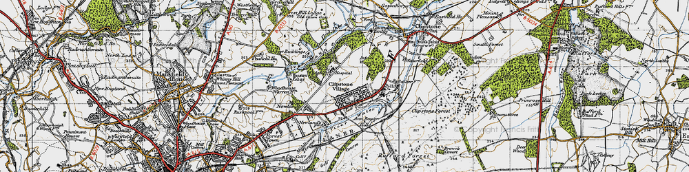 Old map of Clipstone in 1947
