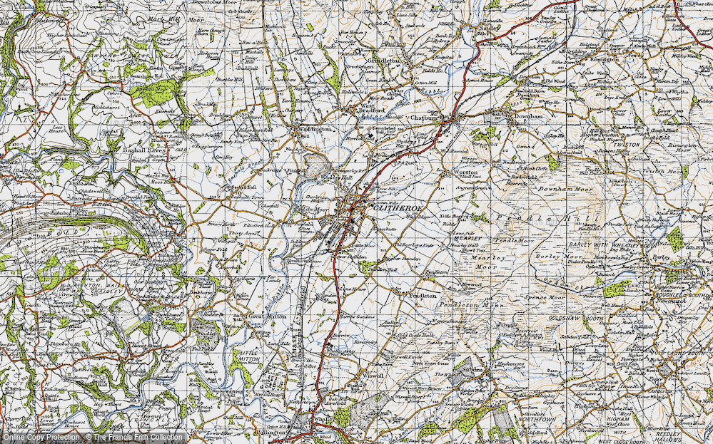 Old Map of Clitheroe, 1947 in 1947
