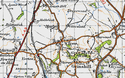 Old map of Clive in 1947