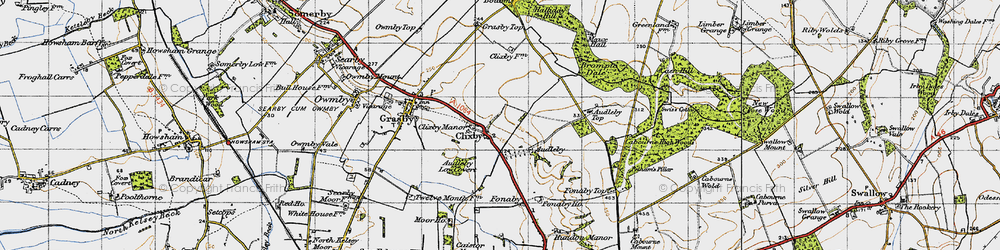 Old map of Clixby in 1946