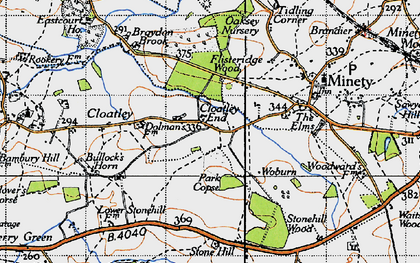 Old map of Cloatley End in 1947