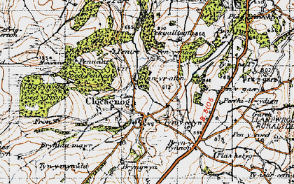 Old map of Clocaenog in 1947