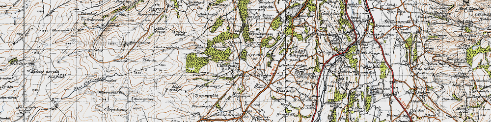 Old map of Clocaenog in 1947
