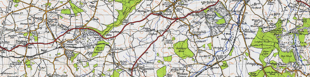Old map of Cloford Common in 1946