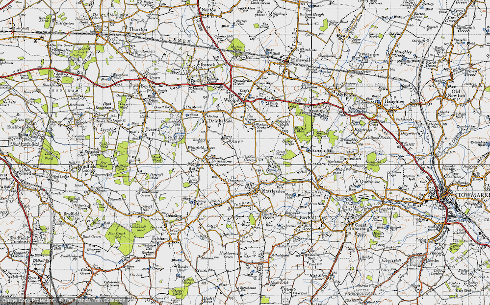 Old Map of Clopton Green, 1946 in 1946