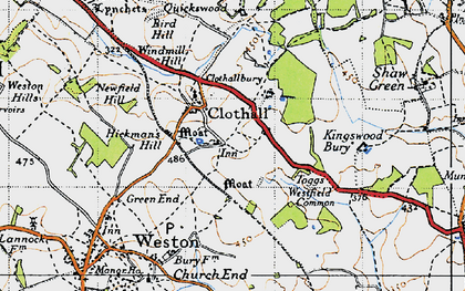 Old map of Clothall in 1946