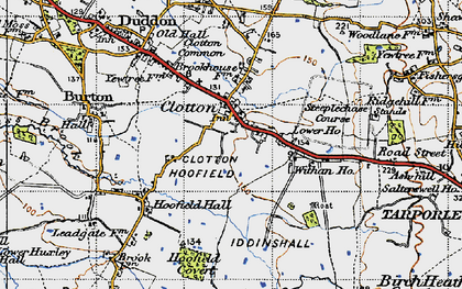 Old map of Clotton in 1947