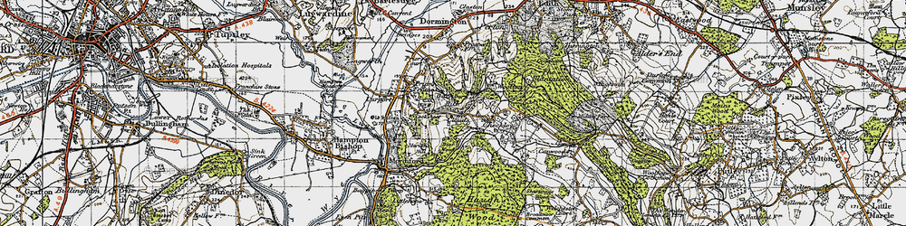 Old map of Blackbury in 1947
