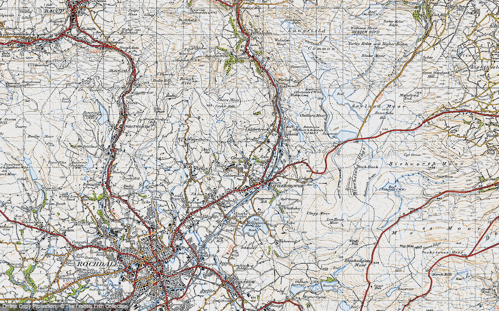 Old Map of Clough, 1947 in 1947