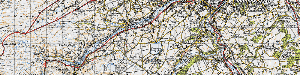 Old map of Clough in 1947