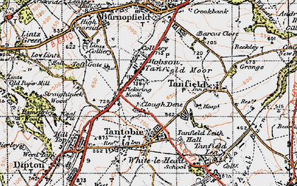 Old map of Clough Dene in 1947