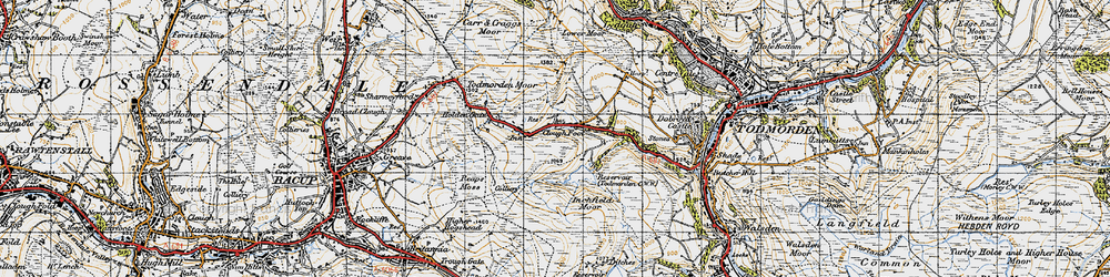 Old map of Clough Foot in 1947