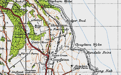 Old map of Cloughton Newlands in 1947