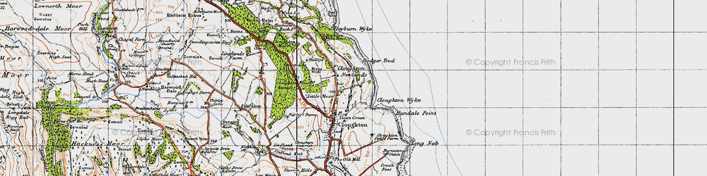 Old map of Cloughton Newlands in 1947