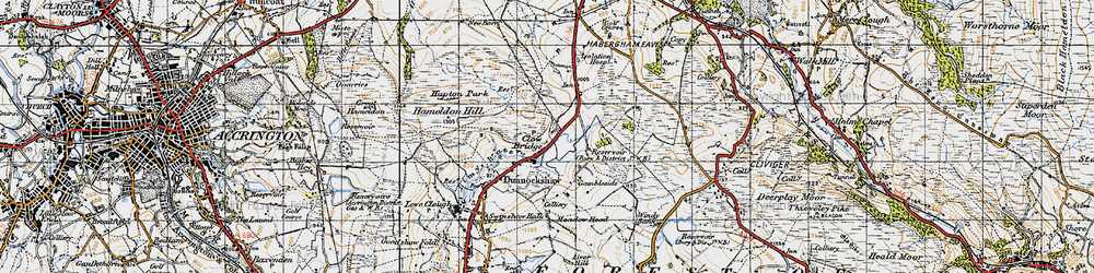 Old map of Clow Bridge in 1947