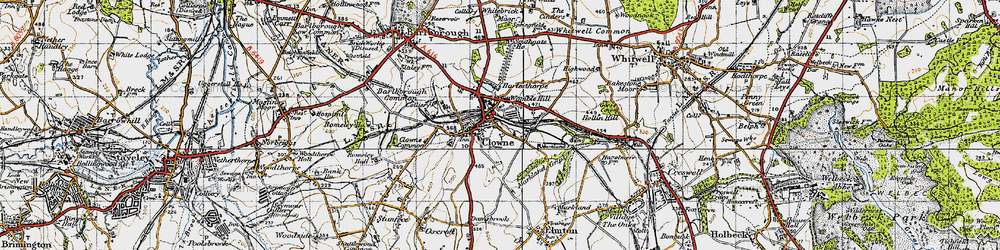 Old map of Clowne in 1947