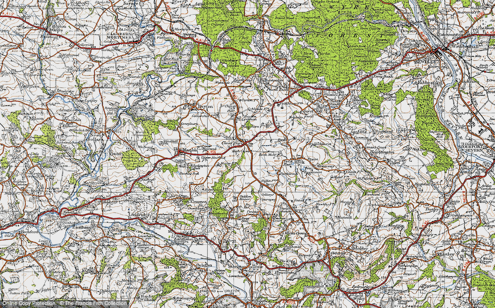 Old Map of Clows Top, 1947 in 1947