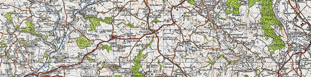 Old map of Clows Top in 1947