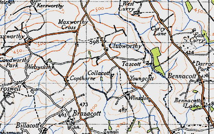 Old map of Clubworthy in 1946