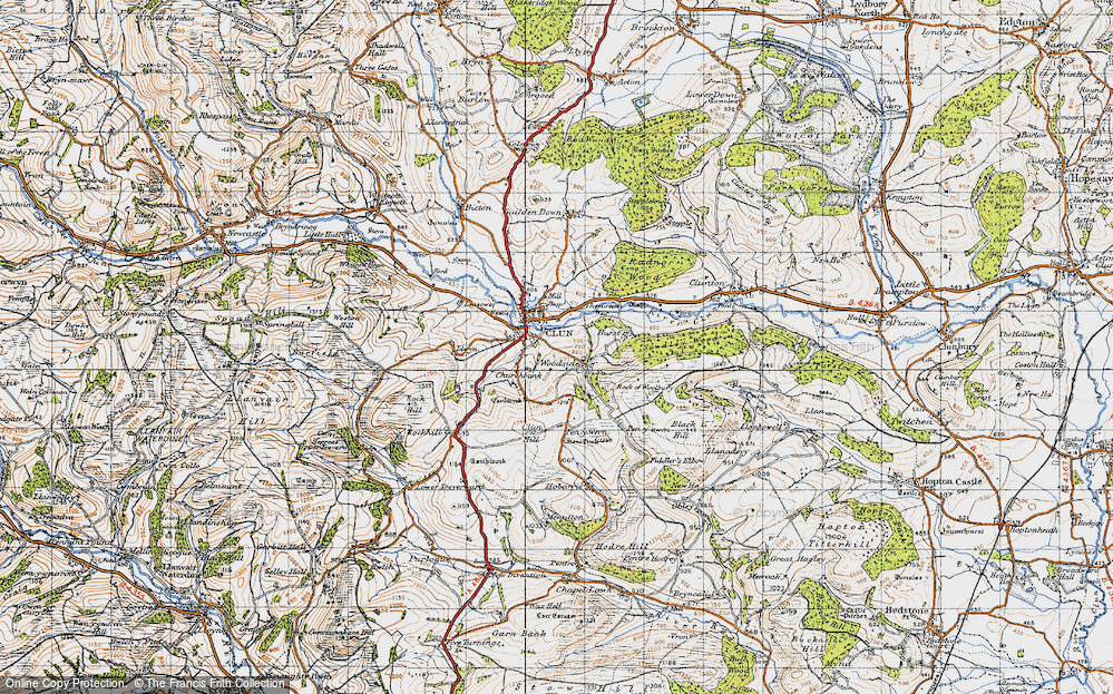 Old Map of Clun, 1947 in 1947