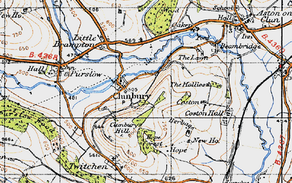Old map of Clunbury in 1947