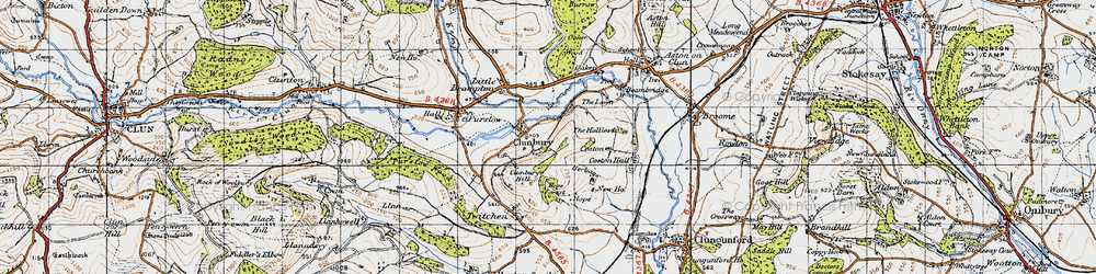 Old map of Clunbury in 1947