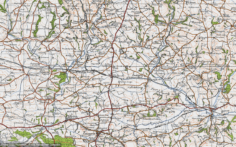Old Map of Historic Map covering Clynderwen in 1946