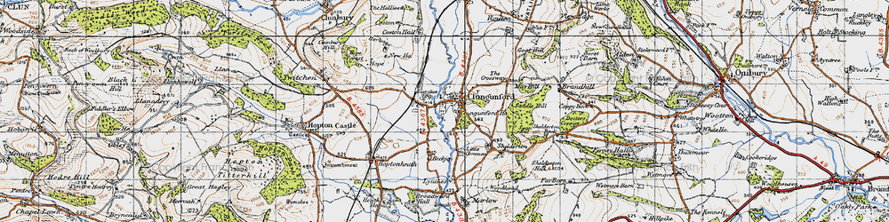 Old map of Clungunford in 1947