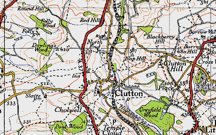 Old map of Clutton in 1946