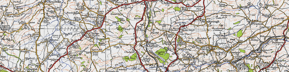Old map of Clutton in 1946