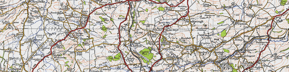 Old map of Clutton Hill in 1946