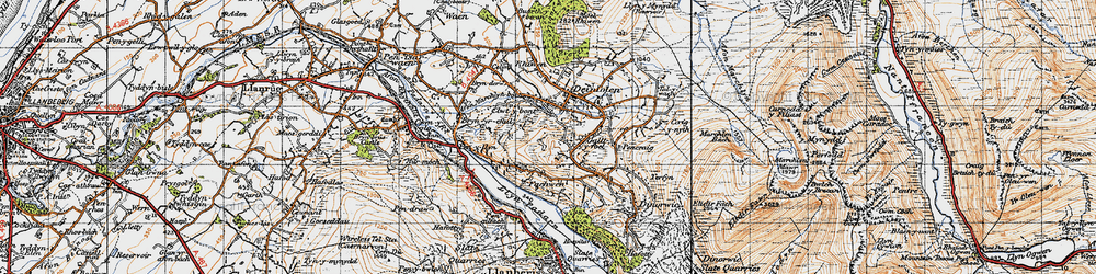 Old map of Clwt-y-bont in 1947