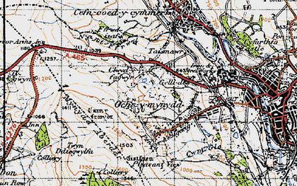 Old map of Clwydyfagwyr in 1947