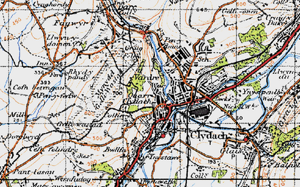 Old map of Clydach in 1947