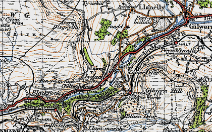 Old map of Blaen Dyar in 1947