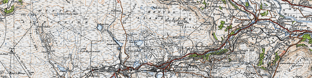 Old map of Agen Allwedd in 1947