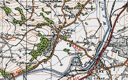 Old map of Clyro in 1947